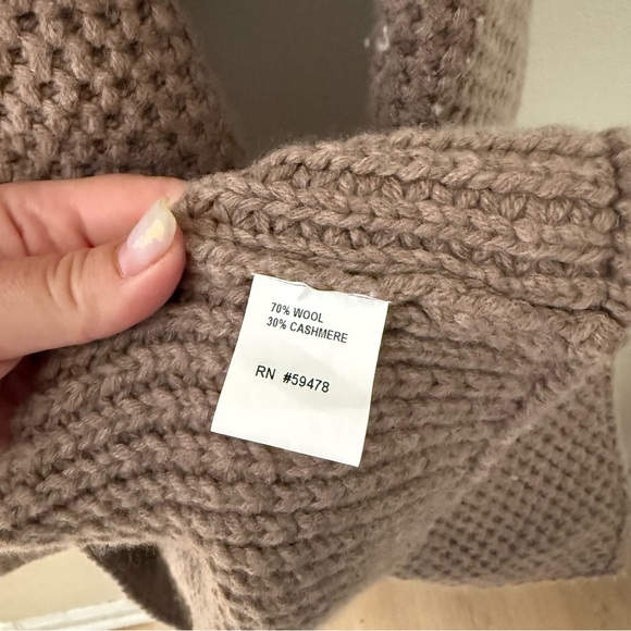 Mantovani Studio Italian Wool Cashmere Brown Textured Long Cardigan Coat - Picture 7 of 9